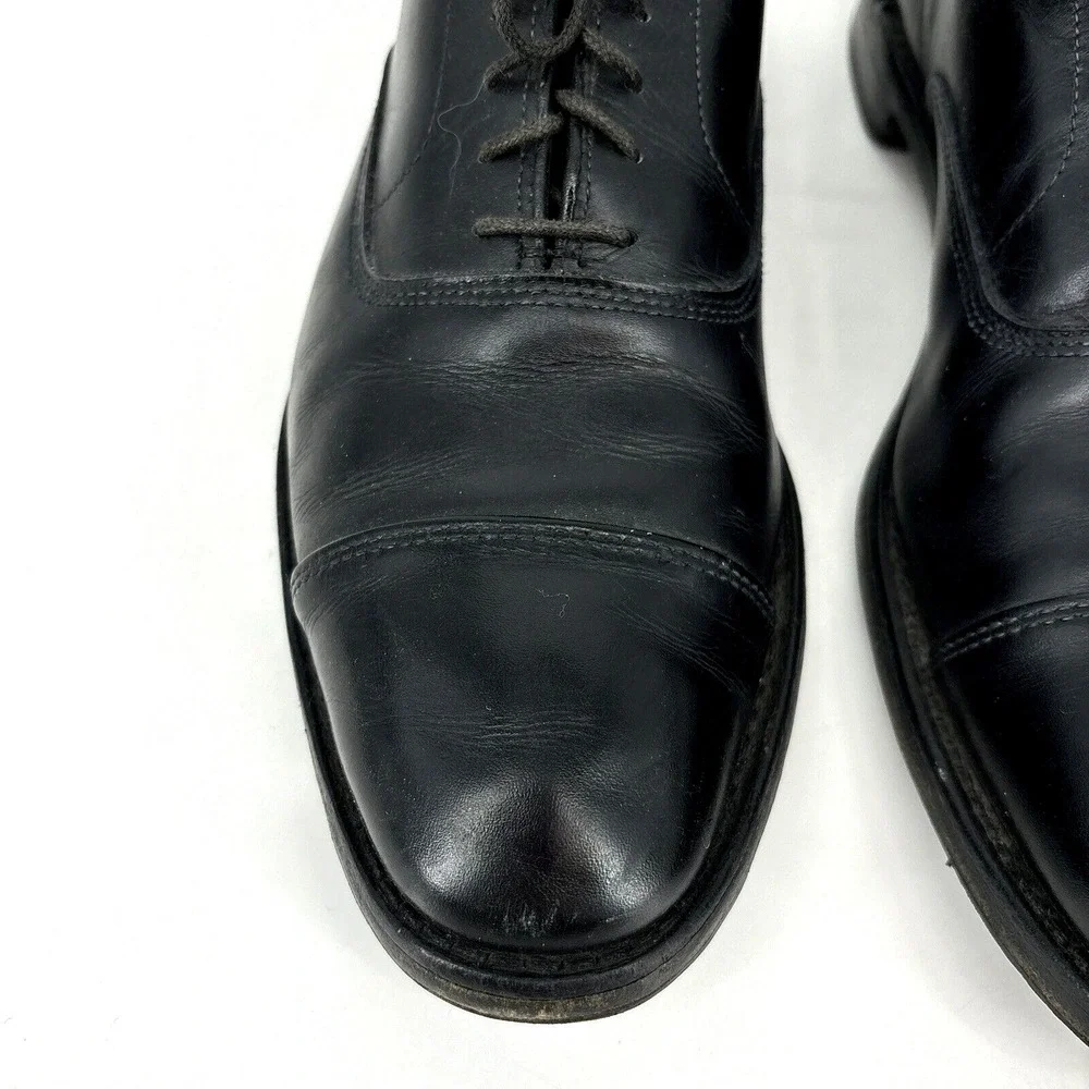 Mens 11.5‎ B Allen Edmonds Park Avenue Black Cap Toe Oxford Dress Shoes USA